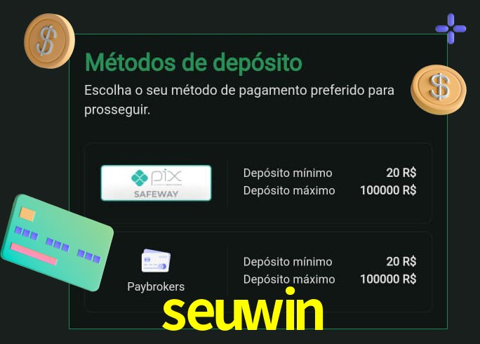 O cassino seuwin oferece uma grande variedade de métodos de pagamento